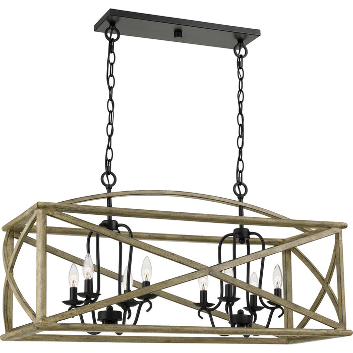 Quoizel - WHN841DW - Eight Light Island Chandelier - Woodhaven - Distressed Weathered Oak