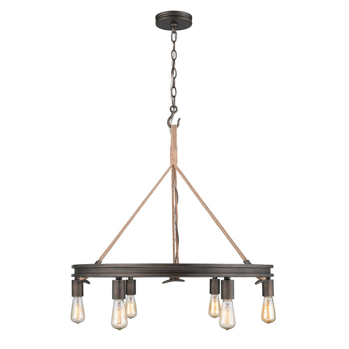 Six Light Chandelier from the Chatham collection in Gunmetal Bronze finish