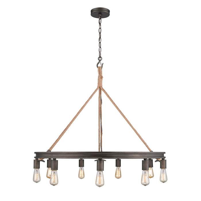 Nine Light Chandelier from the Chatham collection in Gunmetal Bronze finish