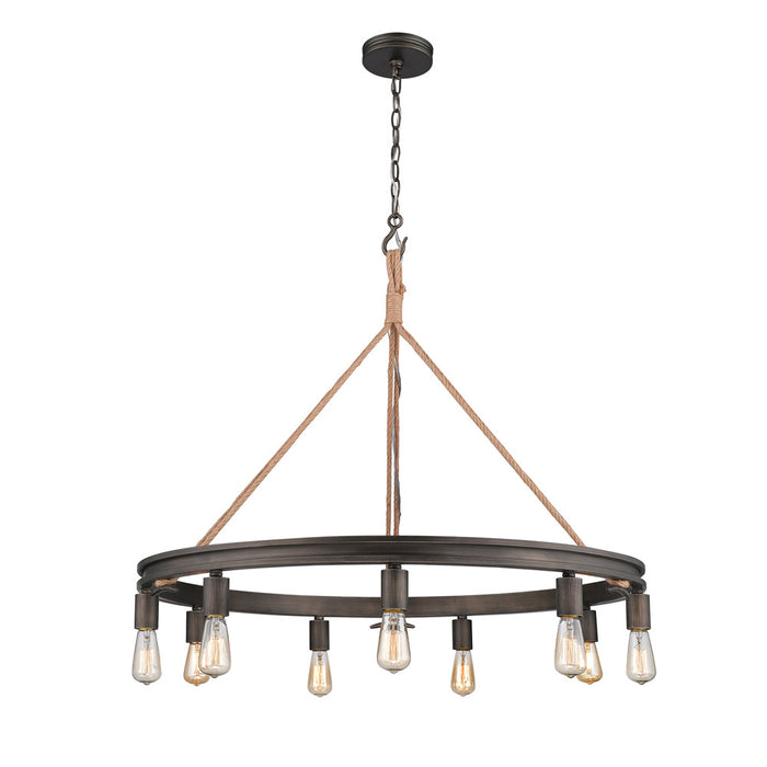 Nine Light Chandelier from the Chatham collection in Gunmetal Bronze finish