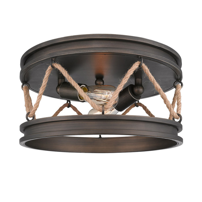 Two Light Flush Mount from the Chatham collection in Gunmetal Bronze finish