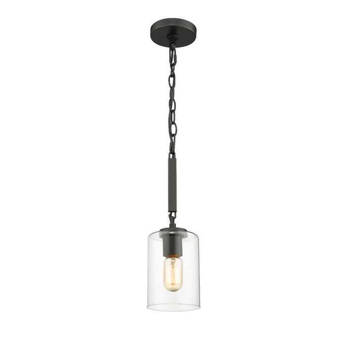 One Light Mini Pendant from the Monroe collection in Matte Black with Gold Highlights finish