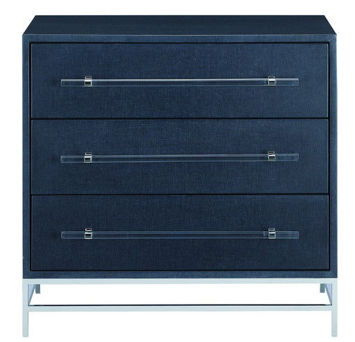 Currey and Company - 3000-0089 - Chest - Navy Lacquered Linen/Polished Nickel/Black/Clear