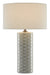 Currey and Company - 6000-0283 - One Light Table Lamp - Gray/White/Antique Nickel