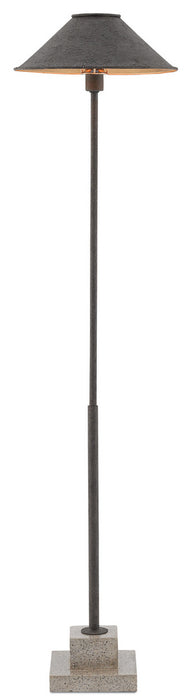 Currey and Company - 8000-0016 - One Light Floor Lamp - Fudo - Molé Black/Contemporary Gold Leaf/Polished Concrete