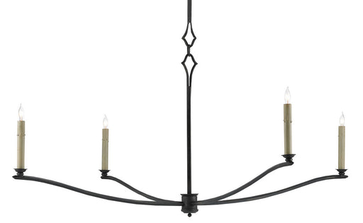 Currey and Company - 9000-0176 - Four Light Chandelier - Knole - French Black