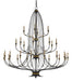 Currey and Company - 9000-0213 - 28 Light Chandelier - Folgate - French Black/Gold Leaf