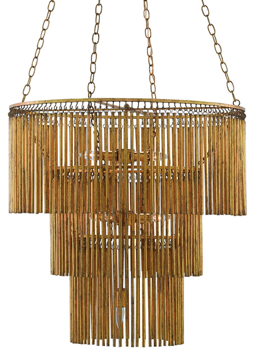 Currey and Company - 9000-0247 - Seven Light Chandelier - Gold Leaf