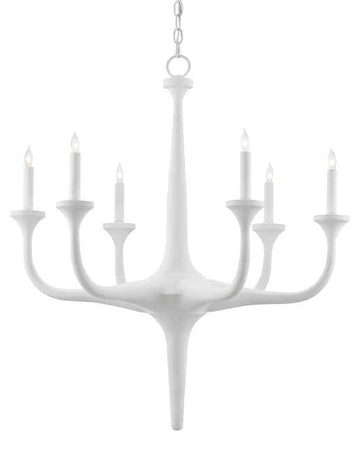Currey and Company - 9000-0255 - Six Light Chandelier - Gesso White