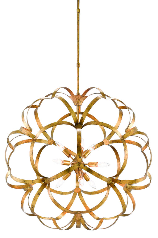 Currey and Company - 9000-0259 - Nine Light Chandelier - New Gold Leaf