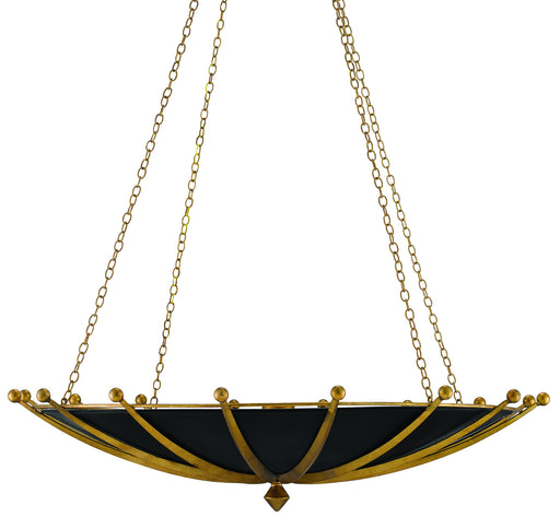 Currey and Company - 9000-0319 - Six Light Chandelier - Antique Gold Leaf/Contemporary Gold Leaf/Satin Black