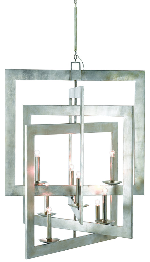 Currey and Company - 9000-0352 - Eight Light Chandelier - Contemporary Silver Leaf