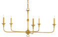 Currey and Company - 9000-0369 - Five Light Chandelier - Contemporary Gold Leaf