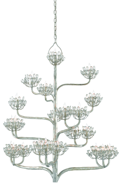 Currey and Company - 9000-0373 - 22 Light Chandelier - Marjorie Skouras - Contemporary Silver Leaf