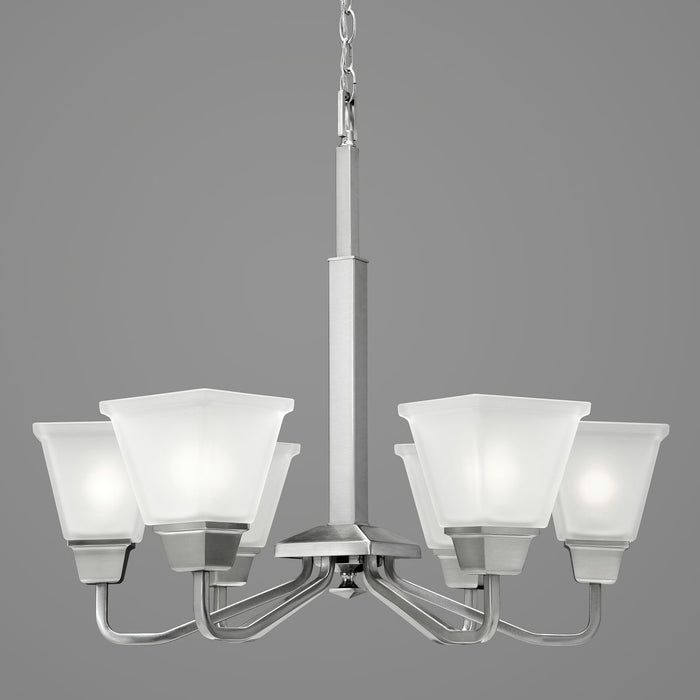 Six Light Chandelier from the Clifton Heights collection in Brushed Nickel finish