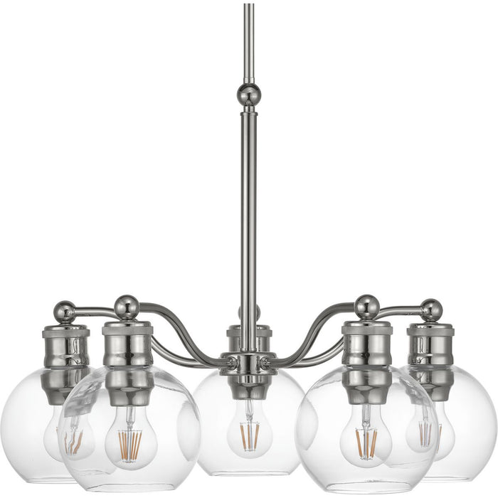 Five Light Chandelier from the Hansford collection in Polished Nickel finish