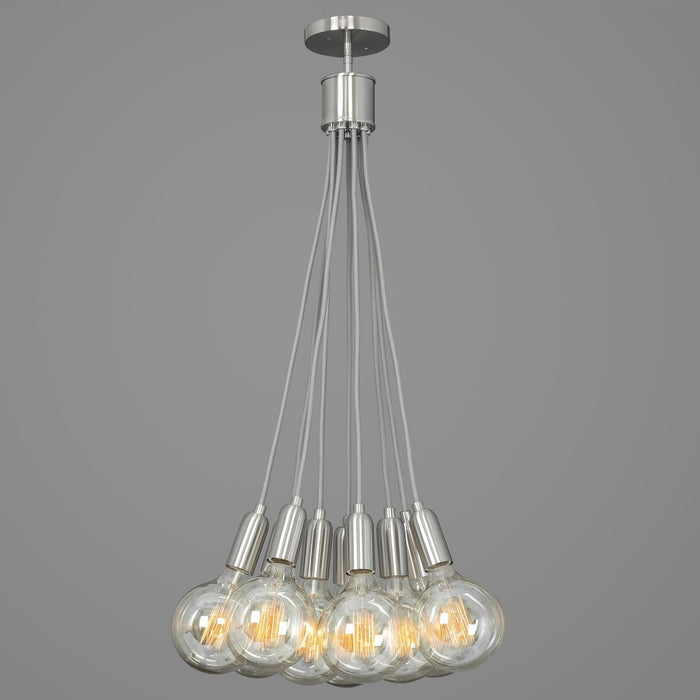 Nine Light Pendant from the Cirro collection in Brushed Nickel finish