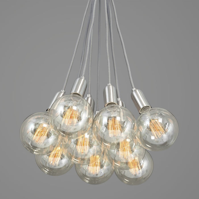 Nine Light Pendant from the Cirro collection in Brushed Nickel finish