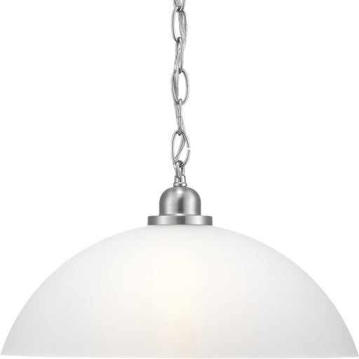 Progress Lighting - P500149-009 - One Light Pendant - Classic Dome Pendant - Brushed Nickel