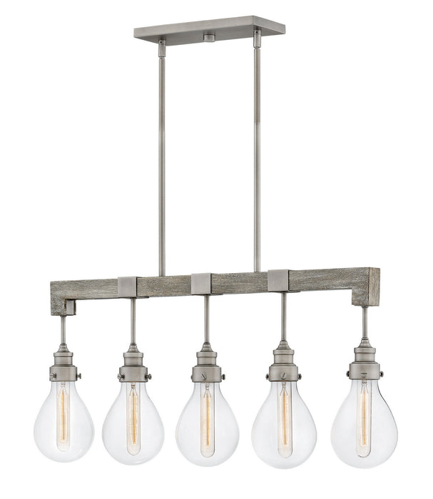 Hinkley - 3266PW - Five Light Linear Chandelier - Denton - Pewter