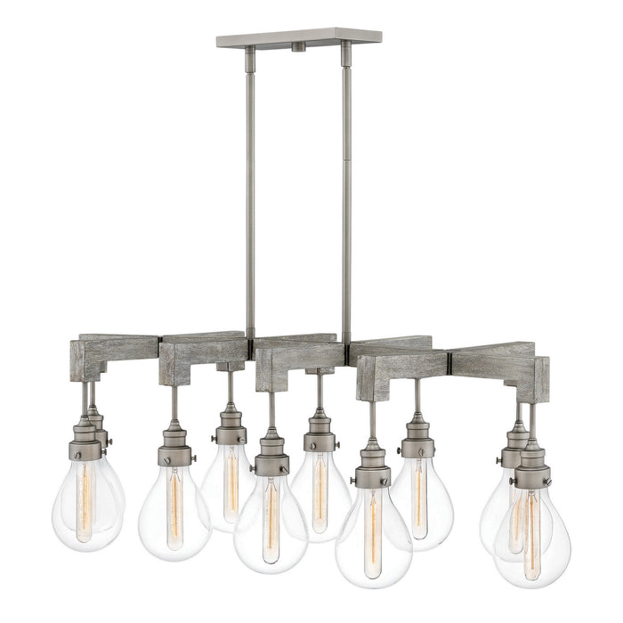 Hinkley - 3269PW - Ten Light Linear Chandelier - Denton - Pewter