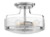 Hinkley - 3641CM-CS - Three Light Semi-Flush Mount - Harper - Chrome with Clear Seedy glass
