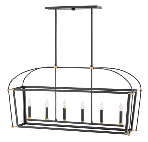Hinkley - 4054BK - Six Light Linear Chandelier - Selby - Black