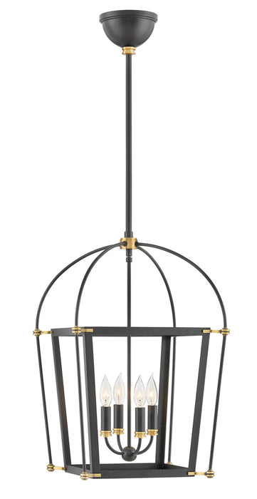 Hinkley - 4057BK - Four Light Pendant - Selby - Black