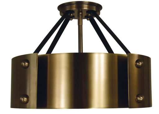 Framburg - 5290 AB/MBLACK - Six Light Flush /Semi Flush Mount - Lasalle - Antique Brass with Matte Black Accents