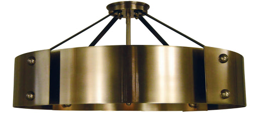 Framburg - 5292 AB/MBLACK - Eight Light Semi-Flush Mount - Lasalle - Antique Brass with Matte Black Accents