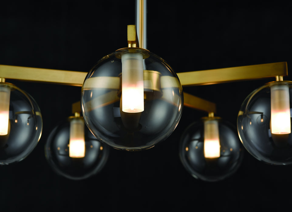 Five Light Chandelier from the Courcelette collection in Venetian Brass w/ Clear Glass finish