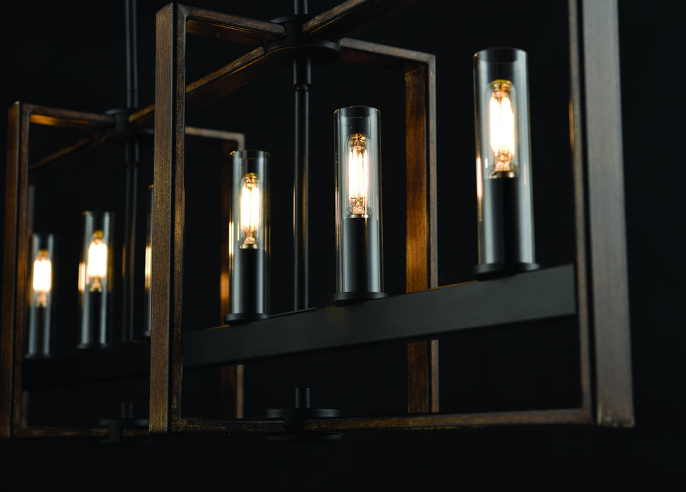 Six Light Linear Pendant from the Blairmore collection in Ironwood On Metal/Graphite finish