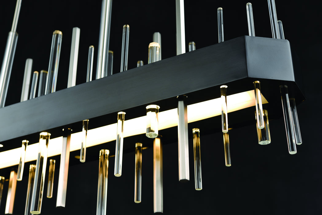 LED Linear Pendant from the Crystal Boulevard collection in Satin Nickel/Graphite w/ Optic Glass Inserts finish