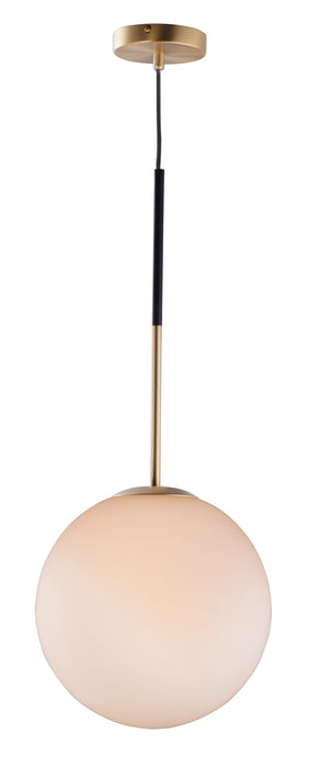 One Light Pendant from the Vesper collection in Satin Brass / Black finish