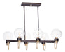Maxim - 30519CLBZSBR - Six Light Linear Chandelier - Bauhaus - Bronze / Satin Brass