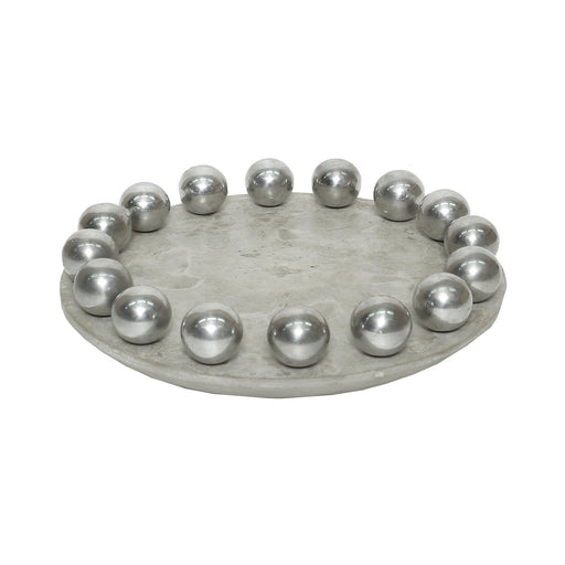 ELK Home - 7011-1541 - Tray - Ball - Waxed Concrete, Polished Aluminum, Polished Aluminum
