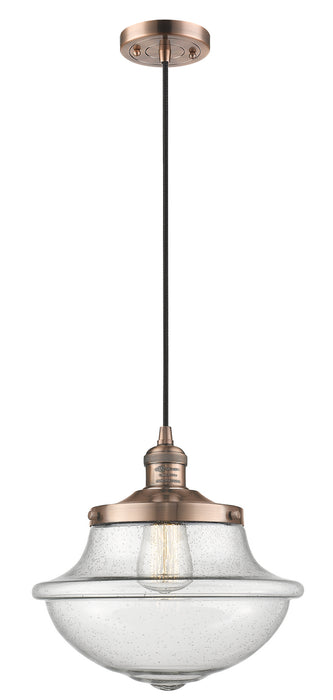 Innovations - 201C-AC-G542SDY - One Light Pendant - Oxford School House - Antique Copper