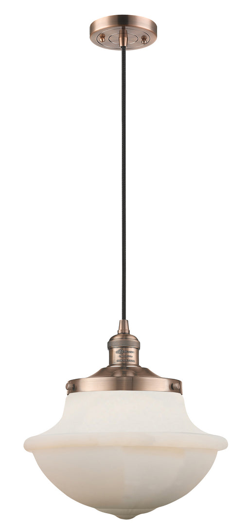 Innovations - 201C-AC-G542W - One Light Pendant - Oxford School House - Antique Copper