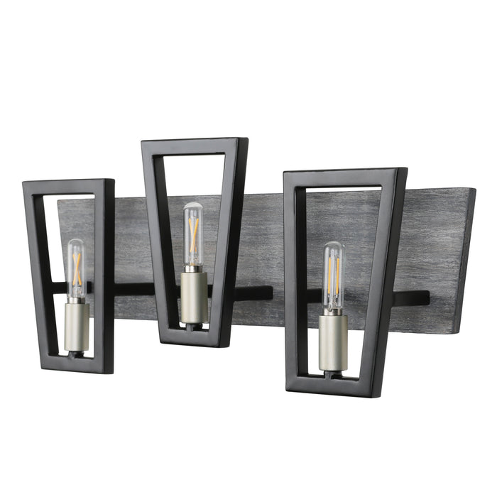Three Light Bath from the Zag collection in Black finish