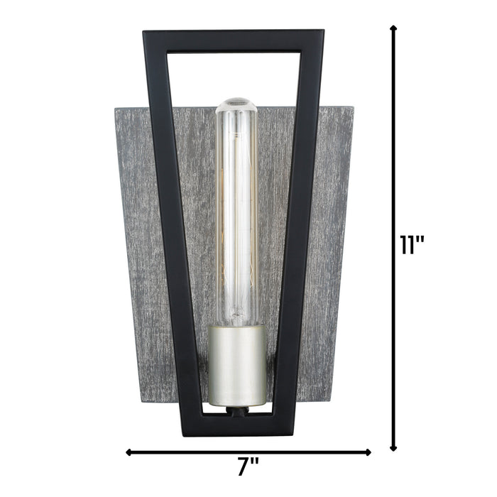 One Light Wall Sconce from the Zag collection in Black finish