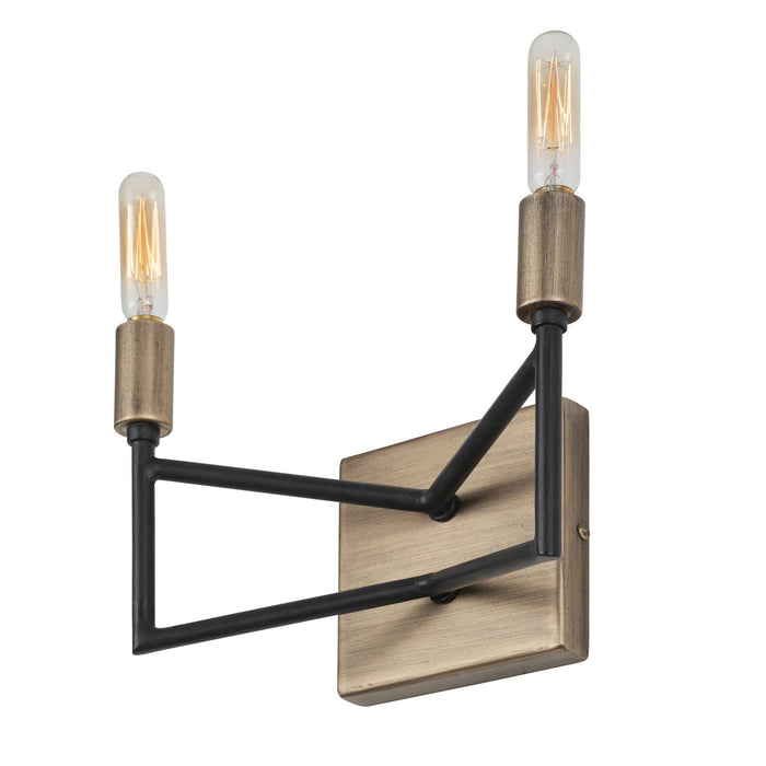 Two Light Bath from the Bodie collection in Havana Gold/Carbon finish