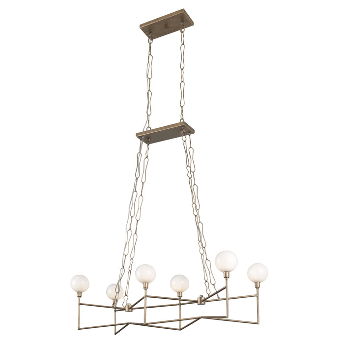 Six Light Linear Pendant from the Bodie collection in Havana Gold finish