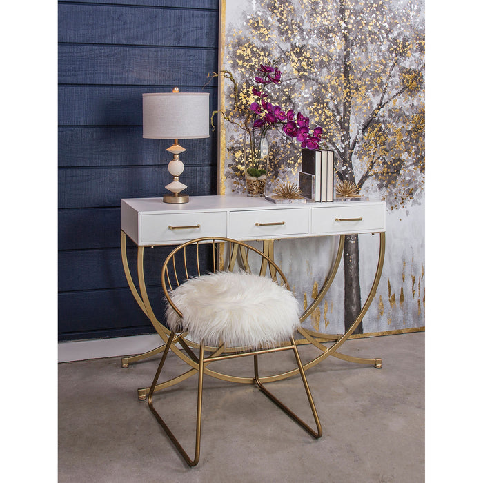 Decorative Accessory from the Glint collection in Gold, White, White finish