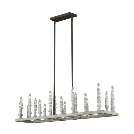 Generation Lighting - F3144/20DFB/DWH - 20 Light Linear Chandelier - Norridge - Distressed Fence Board / Distressed White