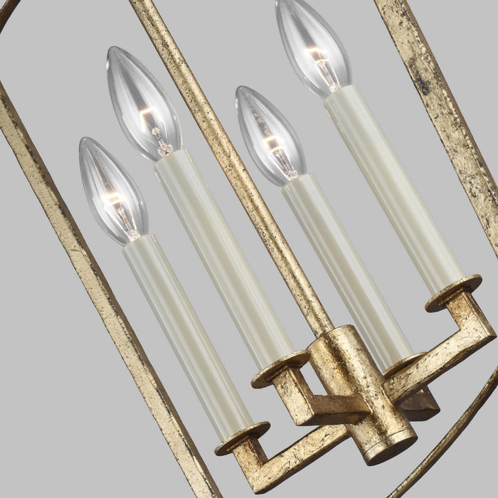 Four Light Lantern from the Thayer collection in Antique Gild finish