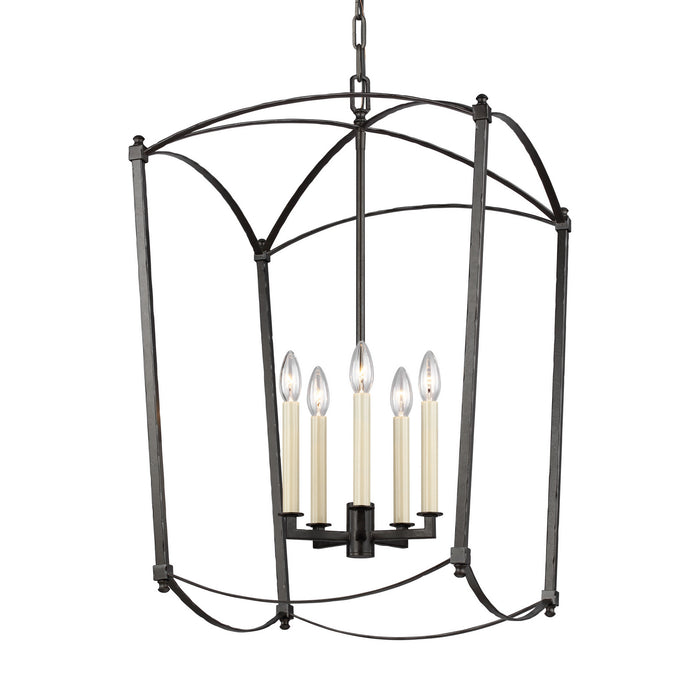 Five Light Lantern from the Thayer collection in Smith Steel finish