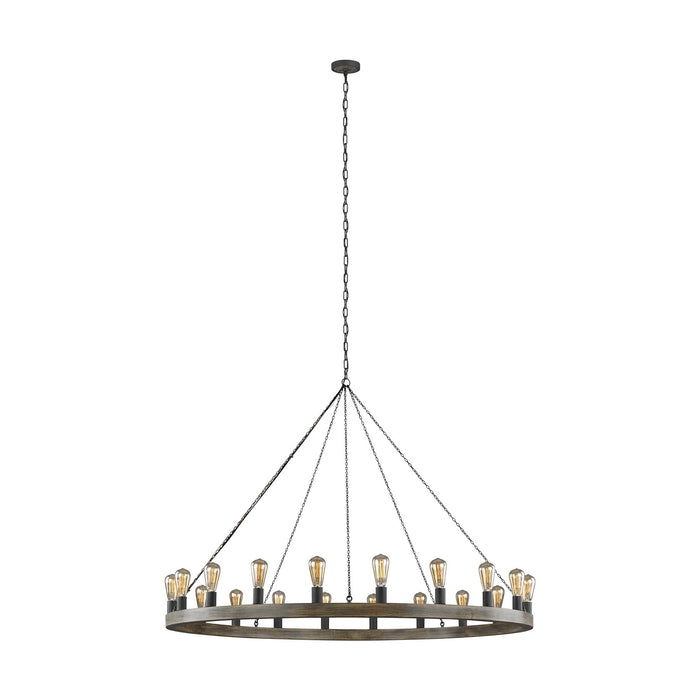 Generation Lighting - F3933/20WOW/AF - 20 Light Chandelier - Avenir - Weathered Oak Wood / Antique Forged Iron