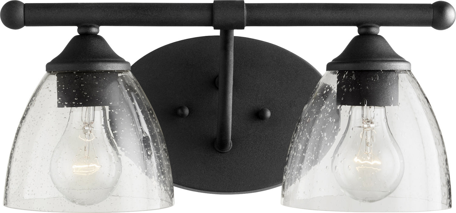 Two Light Vanity from the Brooks collection in Noir w/ Clear/Seeded finish