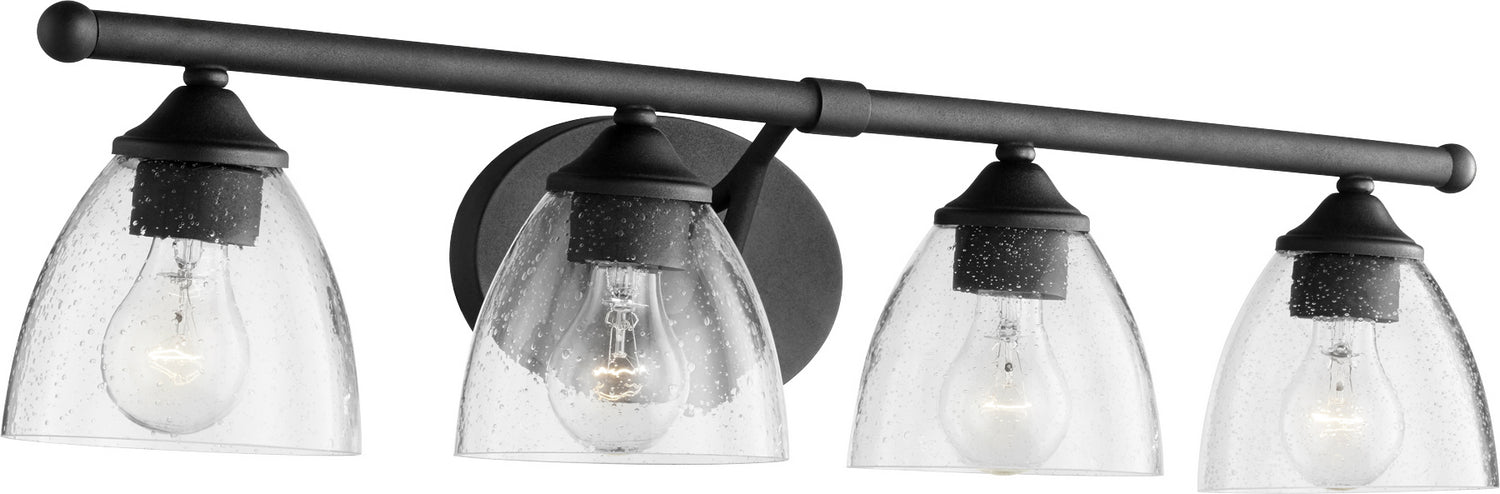 Four Light Vanity from the Brooks collection in Noir w/ Clear/Seeded finish