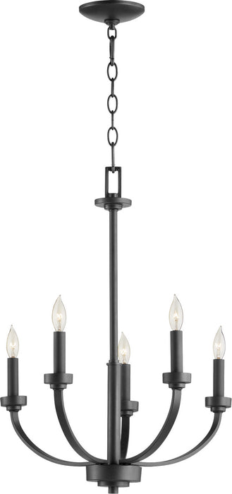 Five Light Chandelier from the Reyes collection in Noir finish